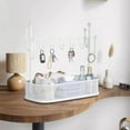 thumbnail image 5 of Key Storage Basket Iron Entryway Organizer | Versatile Decorative Shelf | White Desktop Rack with Hooks | Durable Metal Construction | 29.5x15.5x15cm | Single Unit | Room Decor Storage, 5 of 6