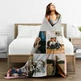 thumbnail image 4 of Custom Blanket with Photos Personalized Text Customized Blanket for Valentine's Day Gift for Husband Wife Girlfriend Boyfriend Father Mother's Day Christmas (1 Photos, 50“x40”) Blankets, 4 of 5