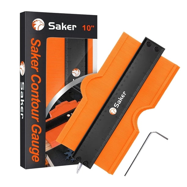 Herramienta de Perfil de Calibre de Contorno Saker 10 Pulgadas con Bloqueo Ajustable para Hombres y
