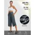 thumbnail image 5 of BALEAF Women's Capri Pants Wide Leg Athletic Yoga Capris with Pockets Quick Dry Hiking Pants Loose Lounge Summer UPF 50+ Dark Gray S, 5 of 6