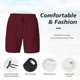 thumbnail image 3 of Fotbe Maroon Traje de Baño para Hombre – Shorts de Natación de Secado Rápido con Forro y Bolsillos-Large, 3 of 6