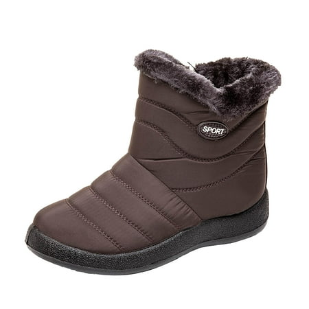 

KBKYBUYZ Winter Boots Women Waterproof Snow Shoes Flat Casual Ankle Boots Plus Size Shoes Basic warm shoes