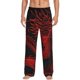 thumbnail image 1 of Fotbe Red Dragon On Black Pantalones de Pijama para Hombre, Pantalones de Dormir, Pantalones de Casa con Cintura Ajustable y Bolsillos-XX-Large, 1 of 6