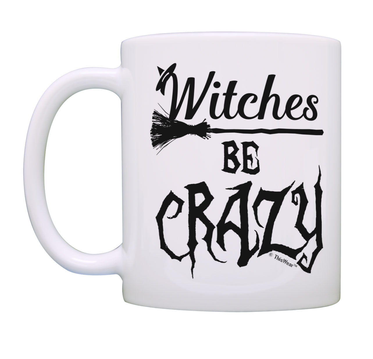 ThisWear Witch Gifts Witches Be Crazy Halloween Mug Set Pun Mug Set 11 ounce 2 Pack Coffee Mugs - image 2 of 4