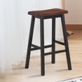 thumbnail image 4 of Costway Set of 2 29"H Bar Stools Saddle Seat Pub Chair Home Kitchen Dining Room Brown, 4 of 7