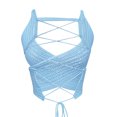 thumbnail image 4 of VISgogo Tops cortos para mujer, cuello halter, sin mangas, cruzado, cruzado, de color sólido, de punto, camiseta delgada para damas VISgogo moda, 4 of 8