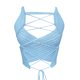 thumbnail image 4 of VISgogo Tops cortos para mujer, cuello halter, sin mangas, cruzado, cruzado, de color sólido, de punto, camiseta delgada para damas VISgogo moda, 4 of 8