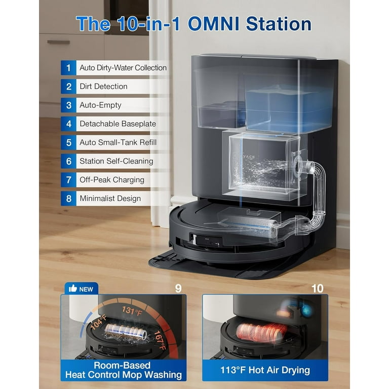 ECOVACS DEEBOT T80 Omni Robot Vacuum and Mop，18,000Pa Suction