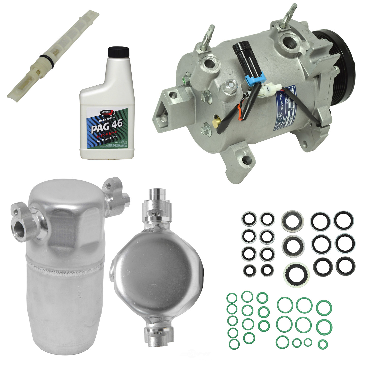 A/C Compressor and Component Kit -- Compressor Replacement Kit Fits select: 2004 CADILLAC PROFESSIONAL CHASSIS, 2000-2003 CADILLAC DEVILLE