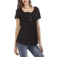 thumbnail image 4 of Blusa informal con cuello en V para mujer, con botones, camisetas acampanadas y fluidas Zhivalor BST3007487-6, 4 of 6