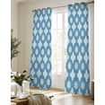 thumbnail image 5 of Blue Floral Sheer Curtains 84 Inch Length 2 Panels Set for Living Room/Bedroom, Spring Flowers Modern Abstract Art Farmhouse Kitchen Curtains Grommet Semi-Sheer Curtains Window Treatments 52"x84"x2, 5 of 7