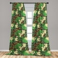 thumbnail image 2 of Tropical Window Curtains, Exotics Vibe Monstera Leaves with Floral Design Hawaii Aloha Print, Lightweight Decor 2-Panel Set with Rod Pocket, Pair of - 28"x95", Pale Green Avocado Green, by Ambesonne, 2 of 3