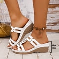 thumbnail image 3 of Dakaela Womens Sandals 2026 Comfortable Wedge Orthopedic Casual Slip on Walking Shoes Hollow out Summer Dressy Platform Slides Size 6-11 White, 3 of 9