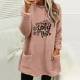 thumbnail image 2 of DDAPJ pyju Sherpa Pullover for Women Oversized Fuzzy Fleece Sweatshirts Funny Letter Graphic Crewneck Tunic Sweatshirt Winter Warm Loungewear Tops with Pockets Pink XXL, 2 of 5