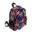 thumbnail image 2 of FORMRS School Backpack with Front Zippered Pocket 12" Student Travel Daypack, Colorful Art Leaves Pattern, 2 of 6