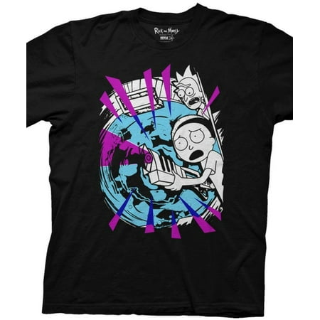 Rick & Morty - Morty with Portal and Gun Apparel T-Shirt -