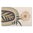 thumbnail image 1 of Non-Slip Boho Bath Mat with Eye-Catching Retro Sun Design - Colorful Half Circle Rug, Soft Water Absorbent Fiber for Dry Bathroom Floors, Semi Round Rainbow Design, Add Charm to Your Decor, 20x32 inch, 1 of 5
