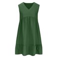 thumbnail image 3 of Womens Summer Dress Loose Sleeveless V Neck Mini Dresses Casual Flowy Boho Ruffle A Line Swing Sundress 2025, 3 of 6