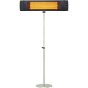 Hanover 34.6-In. Wide Electric Carbon Infrared Heat Lamp with Remote Control and Stainless Steel Stand, Black