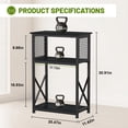 thumbnail image 2 of Snughome 10 Gallon Aquarium Stand, 3 Tier Fish Tank Stand with Storage, Heavy Metal Reptile Tank Stand, Holds 220lbs, 20.47" x 11.42" x 30.91", Black, 2 of 8