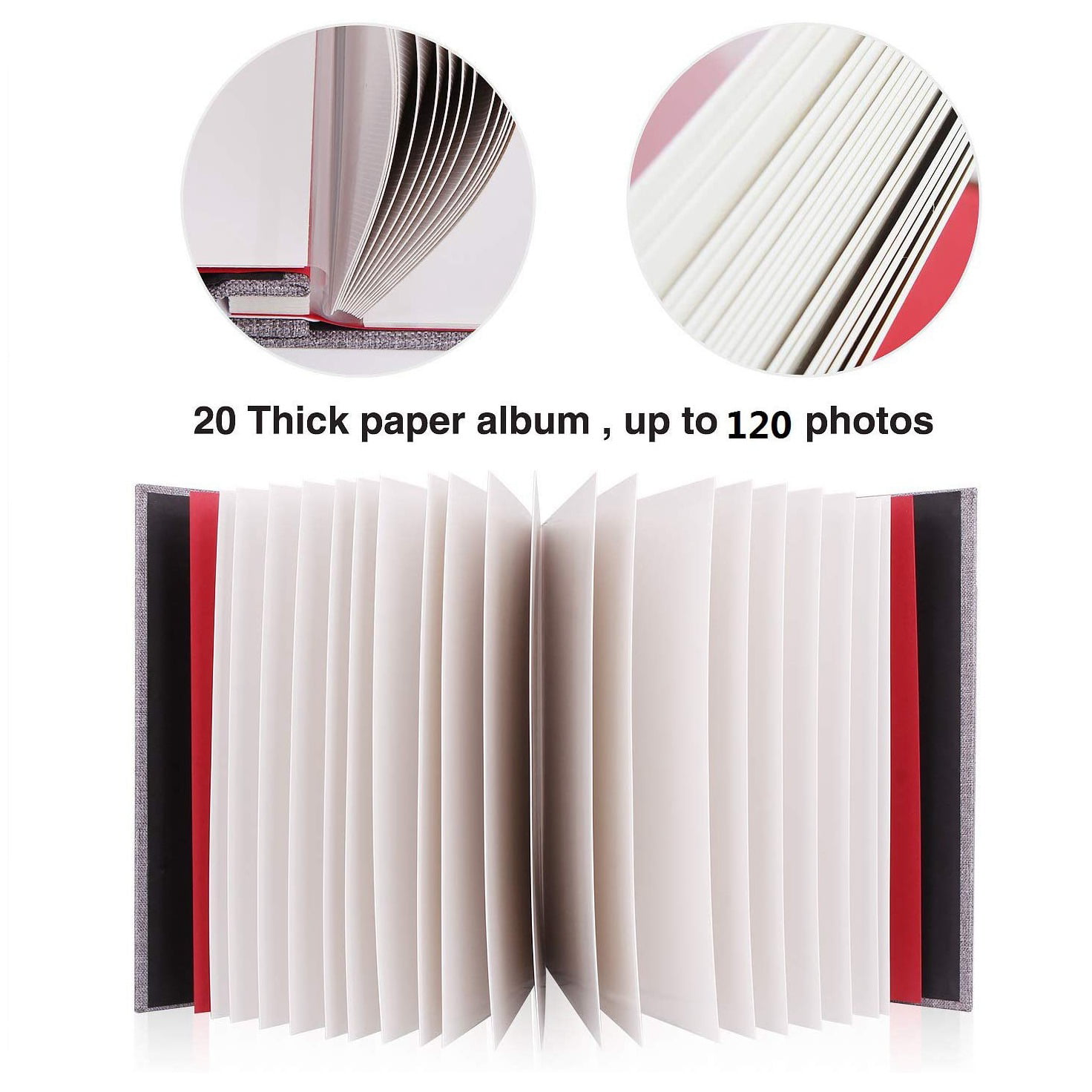 ZYL-YL Photo Album Scrapbook Linen Art DIY Memory Book Thick Pages with Protective Film Save Images Permanently,Best Gift Choice 