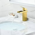 thumbnail image 6 of Sassor Single Hole Single-Handle Waterfall Bathroom Faucet in Brushed Gold, 6 of 8