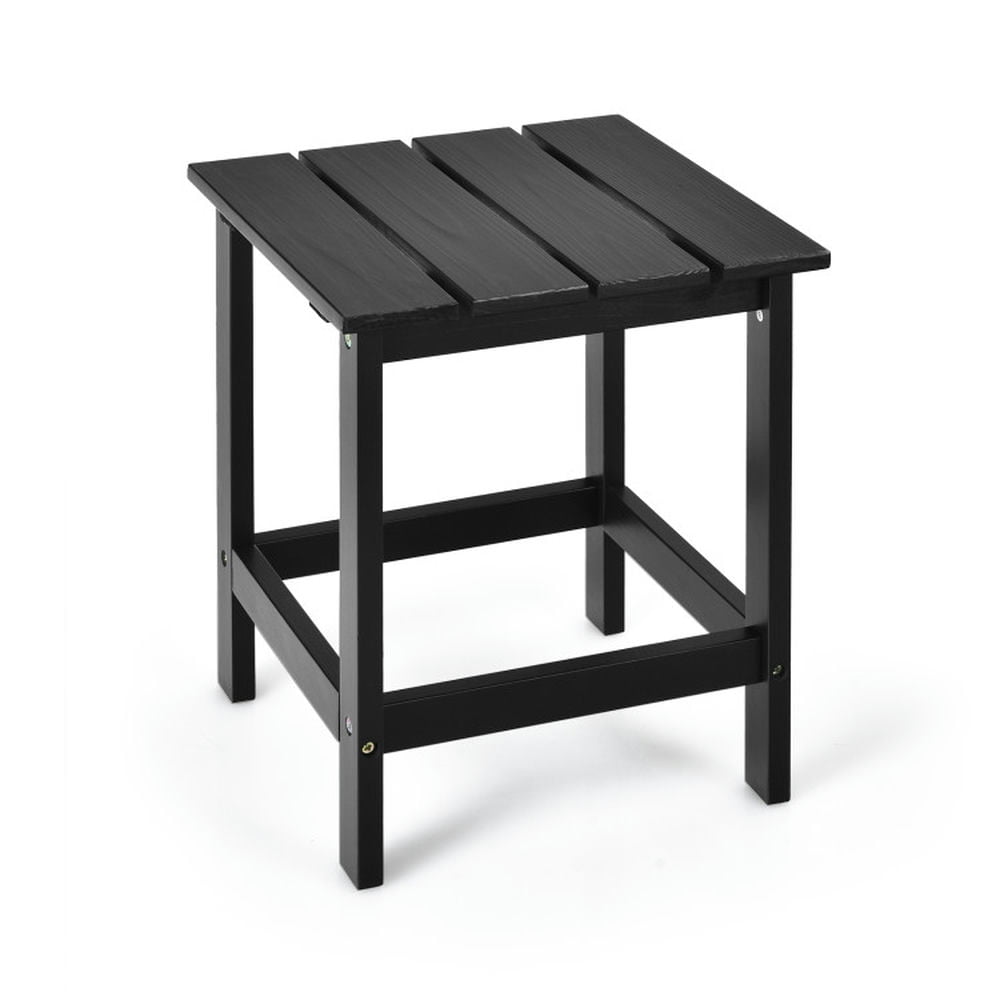 GVN Outdoor Coffee Table,15 Inch Patio Square Wooden Slat End Side Coffee Table for Garden-Black GVN Outdoor Coffee Table,15 Inch Patio Square Wooden Slat End Side Coffee Table for Garden-Black