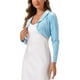 thumbnail image 4 of INSPIRAR CHIC Chaqueta de terciopelo corta de manga larga con solapa abierta para mujer L Azul claro, 4 of 6