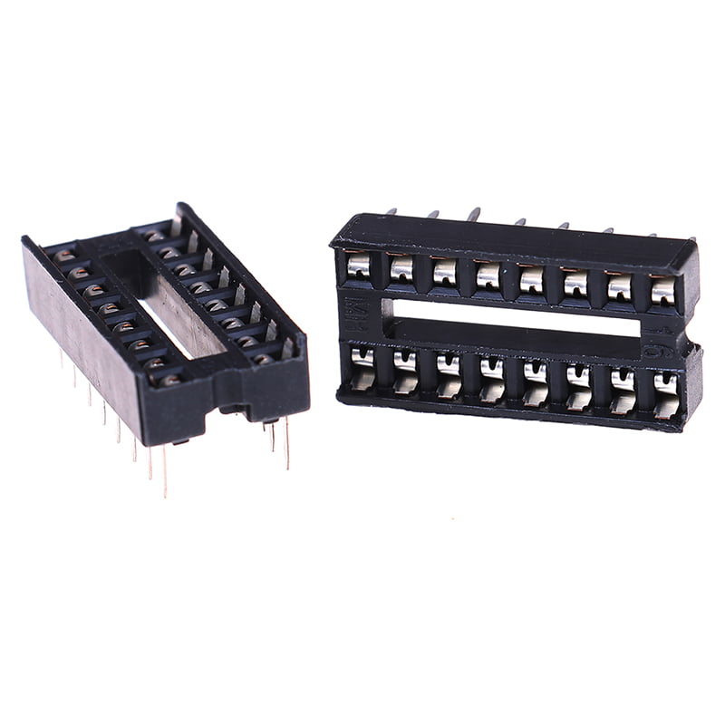 20PCS 16pin DIP IC Socket Adaptor Solder Type Socket Pitch Dual Wipe Contact 