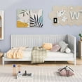 thumbnail image 2 of Solid Wood Daybed Frame, Full Size Sofa Bed with Two-Side Rails, Multi-functional Day Bed Frame for Bedroom Living Room, No Box Spring Needed, White, 2 of 7