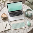 thumbnail image 4 of Kuokaa Wireless Bluetooth Keyboard and Mouse Combo, Compact Slim Keyboard with Low-Profile Keys and Matching Mouse for iOS, Android, Windows, Tablet, Laptop and Smartphone (Green), 4 of 4