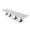 Fog Gray w/Matte Black Base no Electric, variant on 14 Person Modular Powered Rectangular Conference Table Metal T Bases