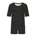 thumbnail image 6 of Abomasnow Lounge Sets for Women Casual Short Sleeve Crew Neck T-Shirts and Elastic Waist Shorts 2 Piece Pajama Outfits with Pocket, 6 of 6
