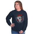 thumbnail image 4 of See You in Hell Skull Roses Tattoo Unisex Plus Fleece Graphic Sweatshirt Brisco Brands 2X, 4 of 5