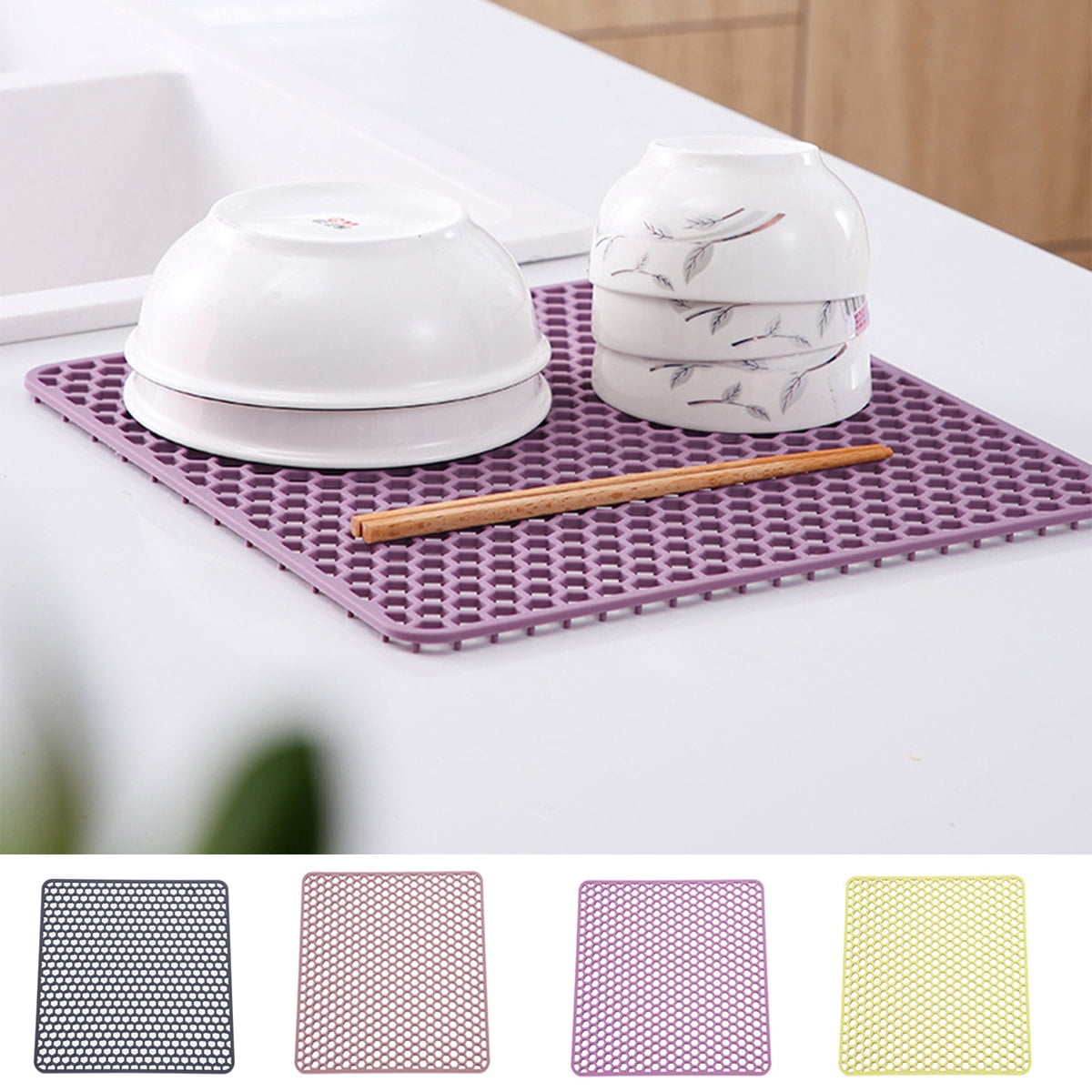 Dream Lifestyle Silicone Thicken Drain Mat, Kitchen Drying Mat for