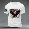 thumbnail image 5 of mgoYE USA 250th Anniversary Shirt Special Patriotic T-Shirts USA Flag Eagle Print Tee Short Sleeve Shirt Men Tops White S, 5 of 6