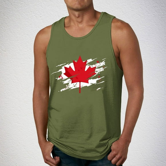 Camiseta sin mangas de cuello redondo para hombre, ropa de ocio, fitness, para el hogar, pijama, camiseta con estampado a color, blusa deportiva de poliéster para hombre