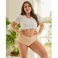 INNERSY Comfortable Women's Plus Size High Waisted Cotton Briefs Panties 5-Pack, XL-5XL (5XL
