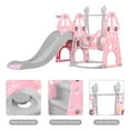 thumbnail image 4 of Ealing 4 in 1 Slide and Swing for Toddlers Age 1-2 ,Baby Swing Playset Indoor with Safety Belt and Basketball Hoop,Pink, 4 of 9