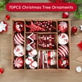thumbnail image 4 of Januofit  70pcs Christmas Tree Balls Ornaments, Colorful Shatterproof Plastic Christmas Tree Ornaments, Xmas Decorative Baubles for Christmas Tree Decorations with Hanging Strings, Red & White, 4 of 6