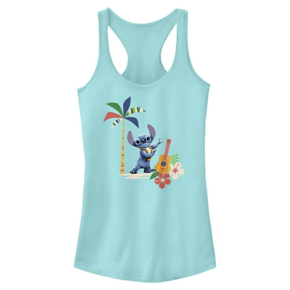 Juniors Lilo & Stitch Tropical Dancing Stitch Racerback Tank