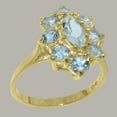 thumbnail image 2 of LBG British Made Solid 9k Yellow Gold Natural Aquamarine Womens Anniversary Ring - 33 size options - Size 12, 2 of 6