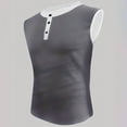 thumbnail image 5 of HaoXianJian Men's Tank Tops Sleeveless Button Down Sweatshirt Muscle Training Polyester Blouse Summer Beach Basic Tank T-Shirt Tops Work Tanks Going Out Tops Slim Fits S-3X, 5 of 6