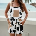 thumbnail image 2 of 2 Piece Sets for Women Fashion Print Sleeveless+Short Pants Sport Pullover Leisure Set, 2 of 6