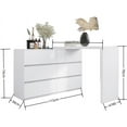 2 in 1 Vanity Desk Dresser Vanity Chest of Drawers for and Multi