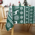 thumbnail image 3 of Christmas Tablecloth, Xmas Tree Deer Print Waterproof Table Cloth Holiday Decor, 3 of 9