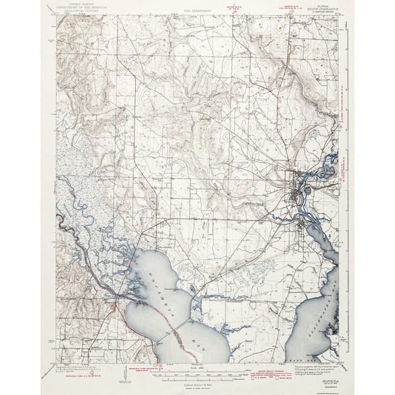 Topographical Map - Milton Florida Quad - USGS 1943 - 23 x 28.92 - Vintage Wall Art