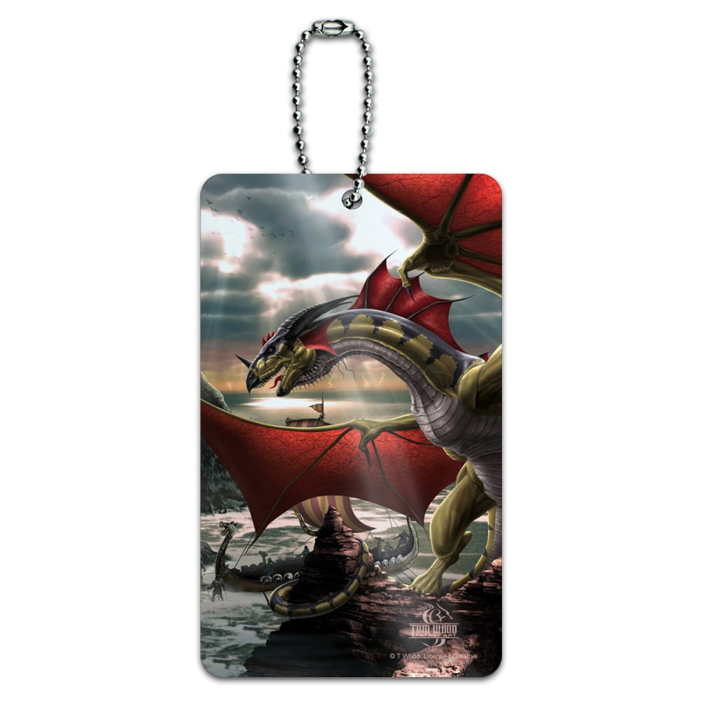 Graphics and More The Sentinel Dragon Viking Fantasy Luggage Card