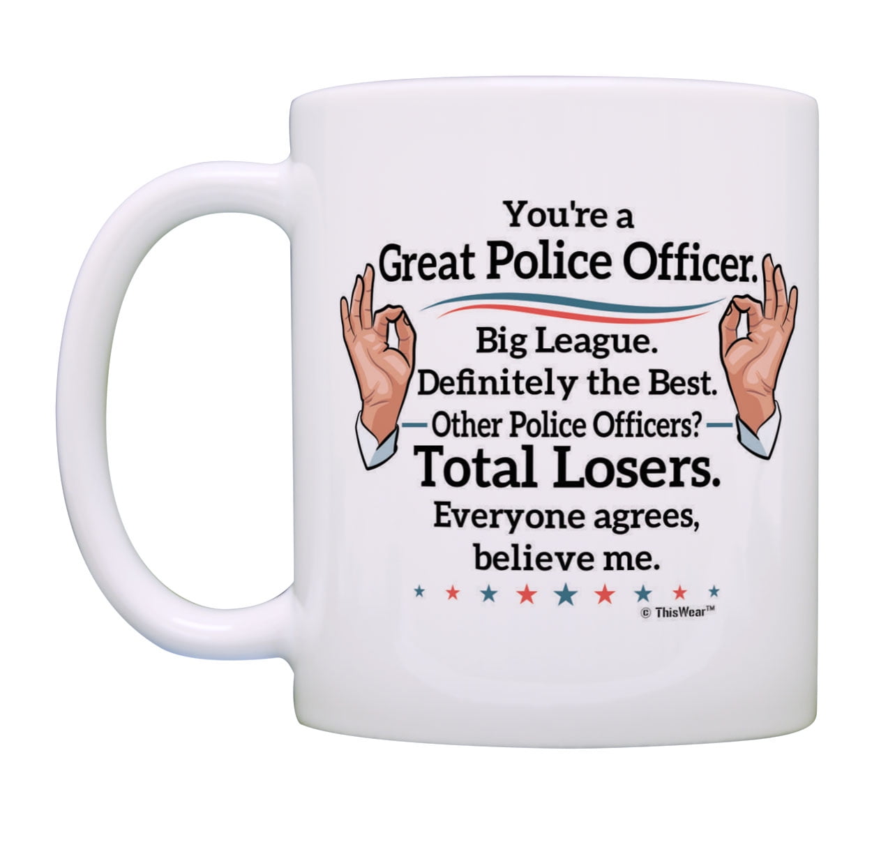 ThisWear Cop Gifts Destiny to Become a Girl Police Officer Gag 11 ounce 2  Pack Coffee Mugs 