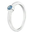 thumbnail image 2 of 925 Sterling Silver Simulated Aquamarine Birthstone CZ Ring For Girls Size 4, 2 of 4